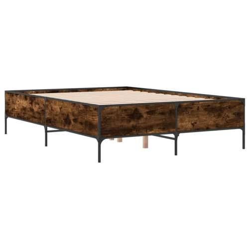 Okvir kreveta boja hrasta 120x200 cm konstruirano drvo i metal Dimljeni hrast 120 x 200 cm 44 cm Cijena