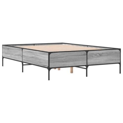 Okvir za krevet boja hrasta 140x190cm konstruirano drvo i metal Sivi hrast sonoma 140 x 190 cm 44 cm Cijena