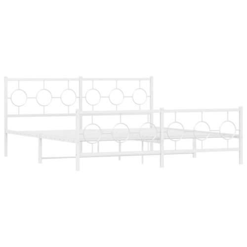 Metalni okvir kreveta uzglavlje i podnožje bijeli 180x200 cm - Bijela 180 x 200 cm s uzglavljem i podnožjem Cijena