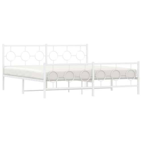 Metalni okvir kreveta uzglavlje i podnožje bijeli 180x200 cm - Bijela 180 x 200 cm s uzglavljem i podnožjem Cijena