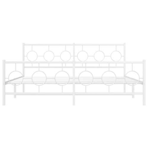 Metalni okvir kreveta uzglavlje i podnožje bijeli 180x200 cm - Bijela 180 x 200 cm s uzglavljem i podnožjem Cijena