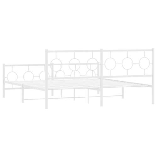 Metalni okvir kreveta uzglavlje i podnožje bijeli 180x200 cm - Bijela 180 x 200 cm s uzglavljem i podnožjem Cijena