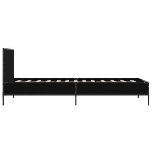 Okvir za krevet crni 90 x 190 cm od konstruiranog drvo i metal - Crna 90 x 190 cm Cijena