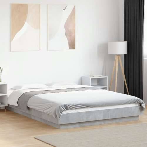 Okvir kreveta boja betona 135 x 190 cm od konstruiranog drva - Beton siva 135 x 190 cm Cijena