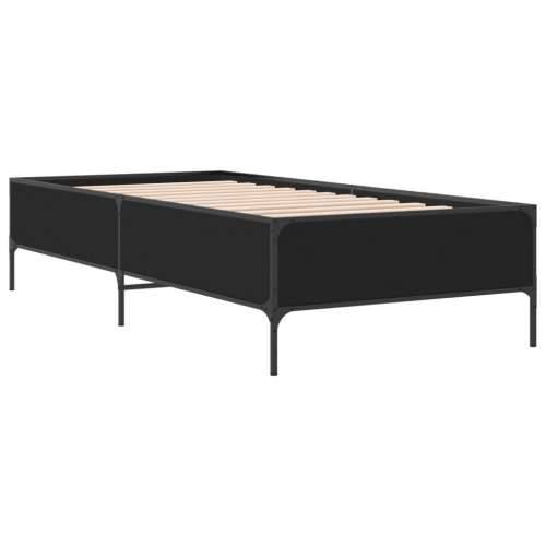 Okvir za krevet crni 75 x 190 cm od konstruirano drvo i metal Crna 75 x 190 cm 44 cm Cijena