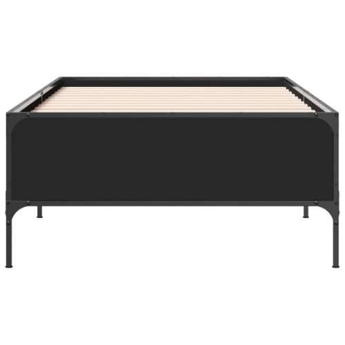 Okvir za krevet crni 75 x 190 cm od konstruirano drvo i metal Crna 75 x 190 cm 44 cm Cijena
