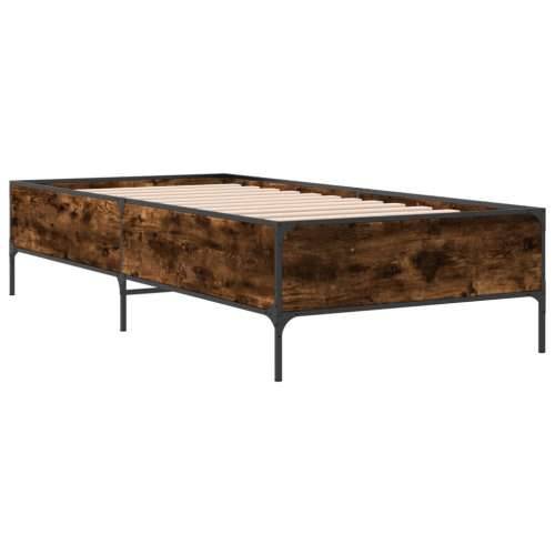 Okvir kreveta boja hrasta 75 x 190 cm konstruirano drvo i metal - Dimljeni hrast 75 x 190 cm 44 cm Cijena