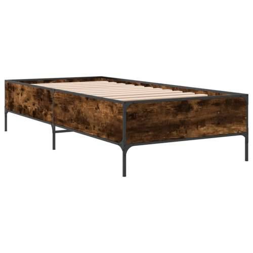 Okvir kreveta boja hrasta 75 x 190 cm konstruirano drvo i metal - Dimljeni hrast 75 x 190 cm 44 cm Cijena