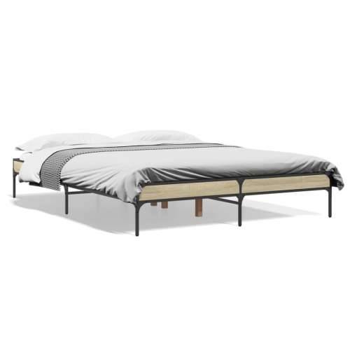 Okvir za krevet boja hrasta 150x200cm konstruirano drvo i metal - sonoma hrast 150 x 200 cm 30 cm Cijena