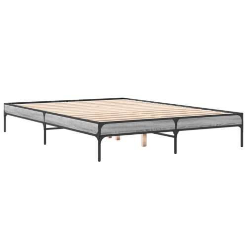 Okvir kreveta boja hrasta 140x200cm konstruirano drvo i metal Sivi hrast sonoma 140 x 200 cm 30 cm Cijena