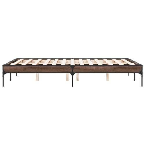 Okvir kreveta boja hrasta 120x200 cm konstruirano drvo i metal - Smeđi hrast 120 x 200 cm 30 cm Cijena
