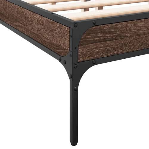 Okvir kreveta boja hrasta 120x200 cm konstruirano drvo i metal - Smeđi hrast 120 x 200 cm 30 cm Cijena