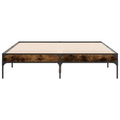 Okvir kreveta boja hrasta 140x190 cm konstruirano drvo i metal - Dimljeni hrast 140 x 190 cm 30 cm Cijena