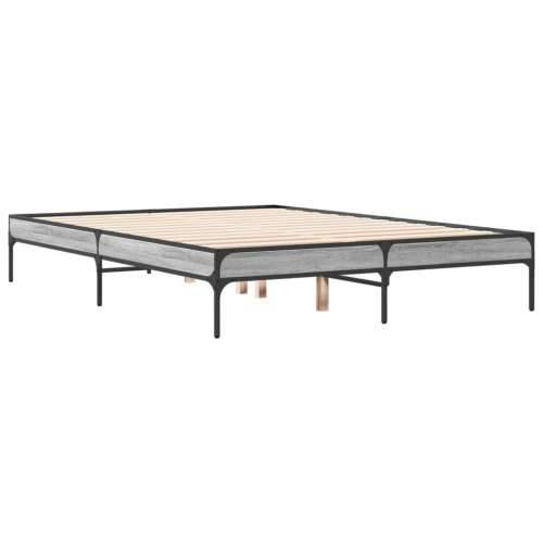 Okvir kreveta boja hrasta 135x190cm konstruirano drvo i metal - Sivi hrast sonoma 135 x 190 cm 30 cm Cijena