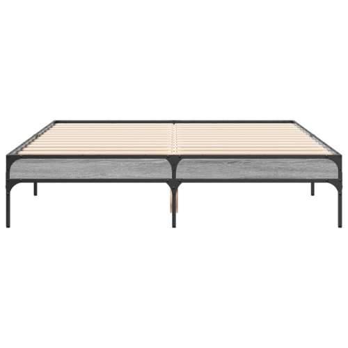 Okvir kreveta boja hrasta 135x190cm konstruirano drvo i metal - Sivi hrast sonoma 135 x 190 cm 30 cm Cijena