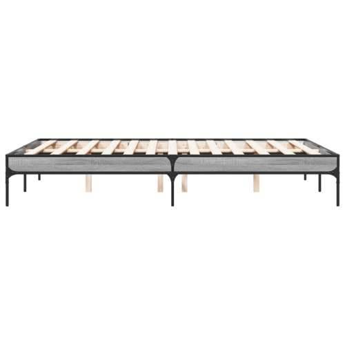 Okvir kreveta boja hrasta 135x190cm konstruirano drvo i metal - Sivi hrast sonoma 135 x 190 cm 30 cm Cijena