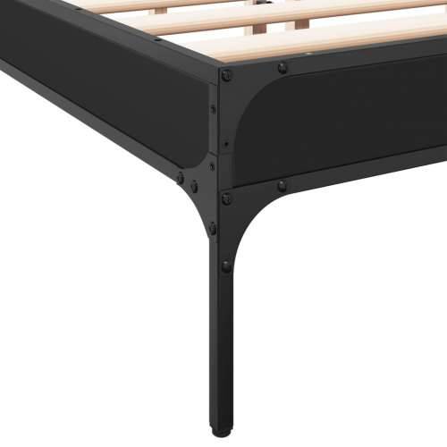 Okvir za krevet crni 120x190 cm konstruirano drvo i metal Crna 120 x 190 cm 30 cm Cijena
