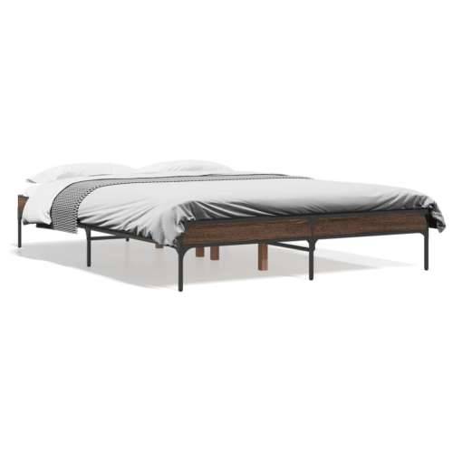 Okvir za krevet smeđi hrast 120x190cm konstruirano drvo i metal - Smeđi hrast 120 x 190 cm 30 cm Cijena