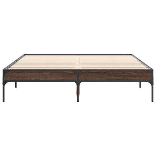 Okvir za krevet smeđi hrast 120x190cm konstruirano drvo i metal - Smeđi hrast 120 x 190 cm 30 cm Cijena