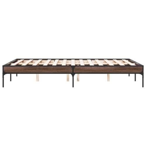 Okvir za krevet smeđi hrast 120x190cm konstruirano drvo i metal - Smeđi hrast 120 x 190 cm 30 cm Cijena