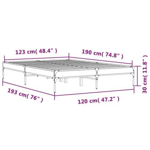 Okvir za krevet smeđi hrast 120x190cm konstruirano drvo i metal - Smeđi hrast 120 x 190 cm 30 cm Cijena