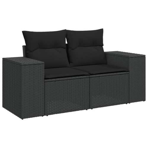 Vrtna garnitura - 9-dijelni set vrtnih sofa s jastucima crni od poliratana - Crna bez spremišta 1 Cijena