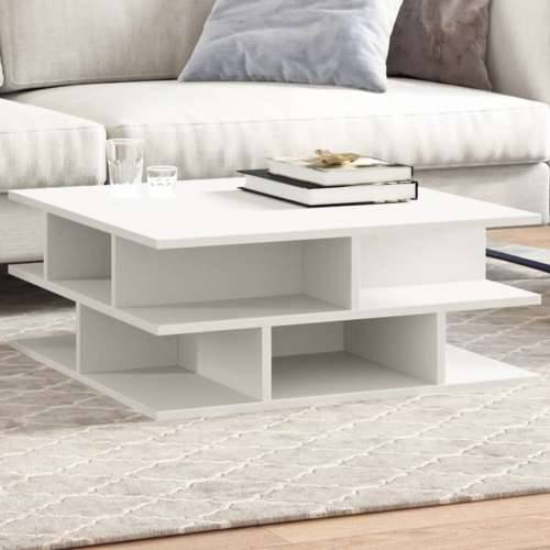 Stolić za kavu bijeli 70x70x29 cm od konstruiranog drva - Bijela 1 Cijena