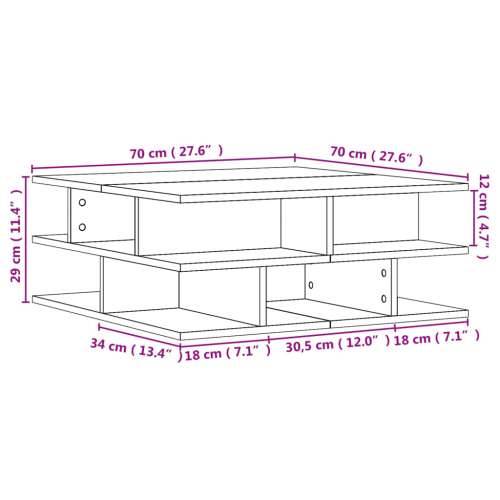 Stolić za kavu bijeli 70x70x29 cm od konstruiranog drva - Bijela 1 Cijena