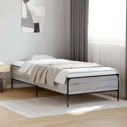 Okvir za krevet boja hrasta 75x190 cm konstruirano drvo i metal - Sivi hrast sonoma 75 x 190 cm 44 cm Cijena