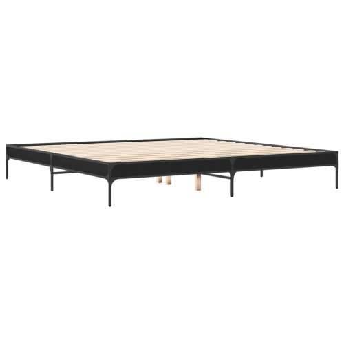 Okvir za krevet crni 200 x 200 cm konstruirano drvo i metal - Crna 200 x 200 cm 30 cm Cijena