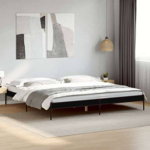 Okvir za krevet crni 200 x 200 cm konstruirano drvo i metal - Crna 200 x 200 cm 30 cm Cijena