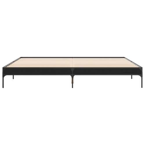 Okvir za krevet crni 200 x 200 cm konstruirano drvo i metal - Crna 200 x 200 cm 30 cm Cijena