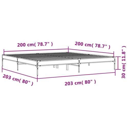 Okvir za krevet crni 200 x 200 cm konstruirano drvo i metal - Crna 200 x 200 cm 30 cm Cijena