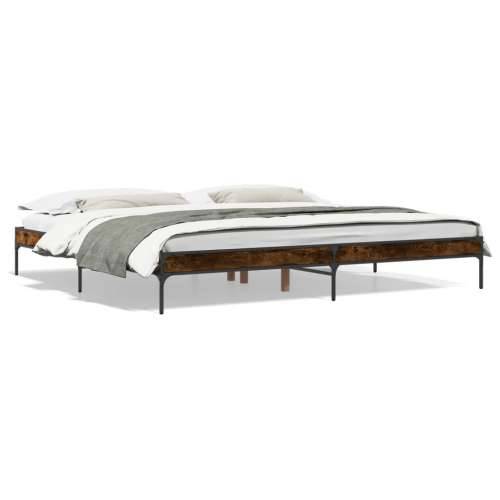 Okvir kreveta boja hrasta 180x20 cm konstruirano drvo i metal - Dimljeni hrast 180 x 200 cm 30 cm Cijena