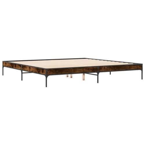 Okvir kreveta boja hrasta 180x20 cm konstruirano drvo i metal - Dimljeni hrast 180 x 200 cm 30 cm Cijena
