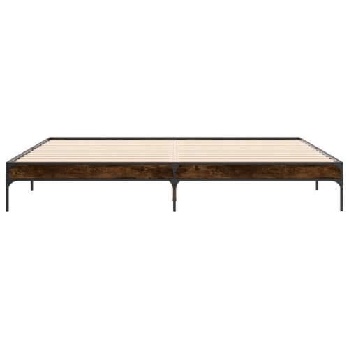 Okvir kreveta boja hrasta 180x20 cm konstruirano drvo i metal - Dimljeni hrast 180 x 200 cm 30 cm Cijena