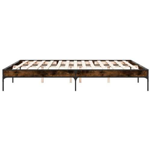 Okvir kreveta boja hrasta 180x20 cm konstruirano drvo i metal - Dimljeni hrast 180 x 200 cm 30 cm Cijena