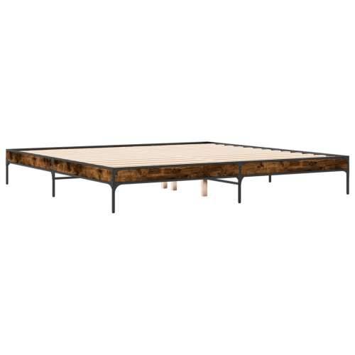 Okvir kreveta boja hrasta 180x20 cm konstruirano drvo i metal - Dimljeni hrast 180 x 200 cm 30 cm Cijena