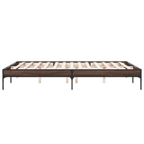 Okvir za krevet smeđi hrast 150x200cm konstruirano drvo i metal - Smeđi hrast 150 x 200 cm 30 cm Cijena