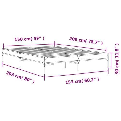 Okvir za krevet smeđi hrast 150x200cm konstruirano drvo i metal - Smeđi hrast 150 x 200 cm 30 cm Cijena