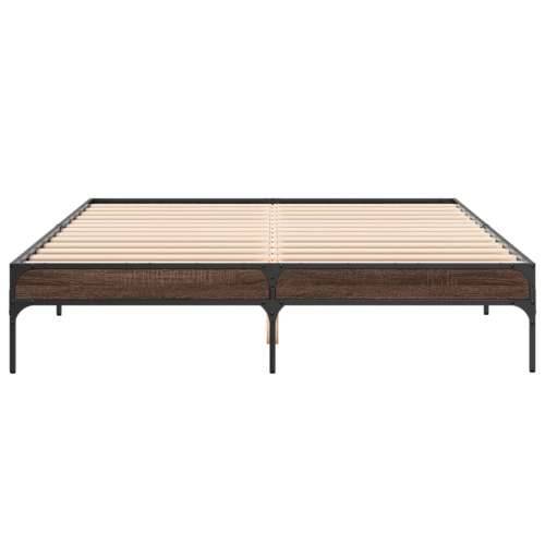 Okvir kreveta smeđi hrast 140x200cm konstruirano drvo i metal - Smeđi hrast 140 x 200 cm 30 cm Cijena
