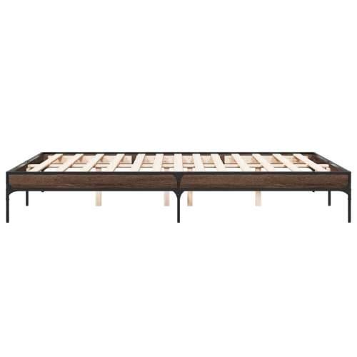 Okvir kreveta smeđi hrast 140x200cm konstruirano drvo i metal - Smeđi hrast 140 x 200 cm 30 cm Cijena