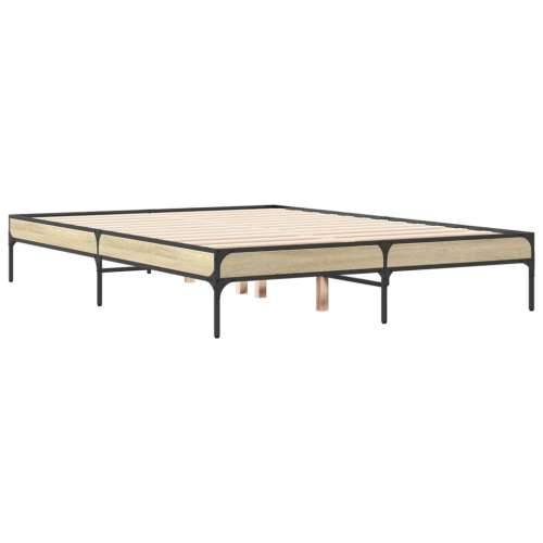 Okvir kreveta boja hrasta 120x200 cm konstruirano drvo i metal - sonoma hrast 120 x 200 cm 30 cm Cijena