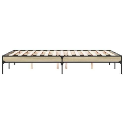 Okvir kreveta boja hrasta 120x200 cm konstruirano drvo i metal - sonoma hrast 120 x 200 cm 30 cm Cijena