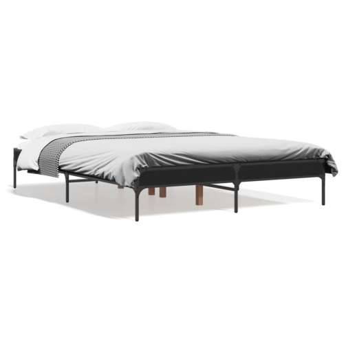 Okvir za krevet crni 135x190 cm konstruirano drvo i metal - Crna 135 x 190 cm 30 cm Cijena