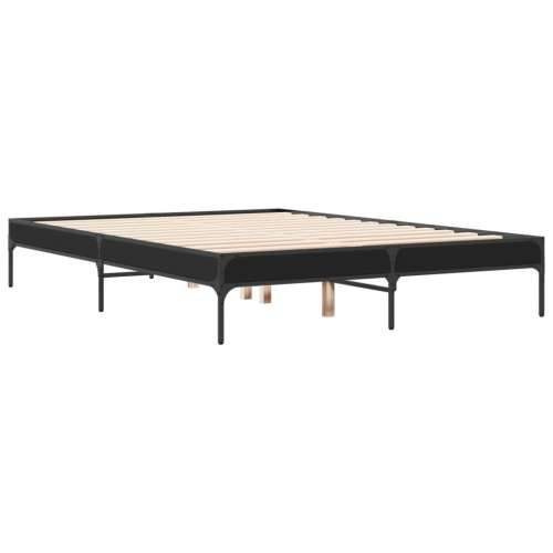 Okvir za krevet crni 135x190 cm konstruirano drvo i metal - Crna 135 x 190 cm 30 cm Cijena