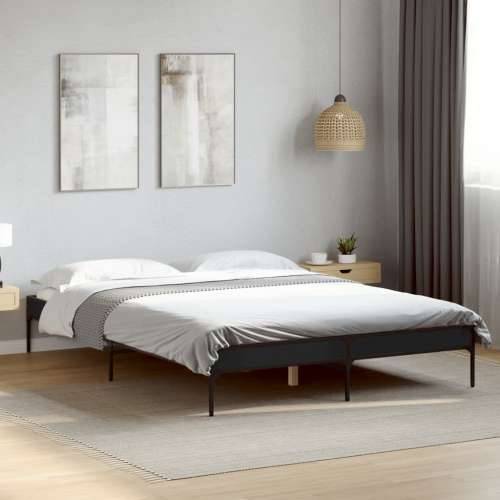 Okvir za krevet crni 135x190 cm konstruirano drvo i metal - Crna 135 x 190 cm 30 cm Cijena