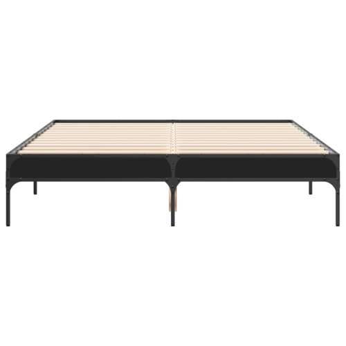Okvir za krevet crni 135x190 cm konstruirano drvo i metal - Crna 135 x 190 cm 30 cm Cijena