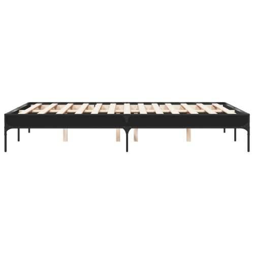 Okvir za krevet crni 135x190 cm konstruirano drvo i metal - Crna 135 x 190 cm 30 cm Cijena