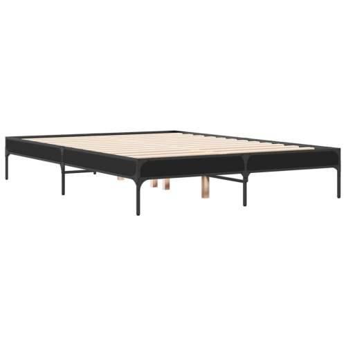 Okvir za krevet crni 135x190 cm konstruirano drvo i metal - Crna 135 x 190 cm 30 cm Cijena